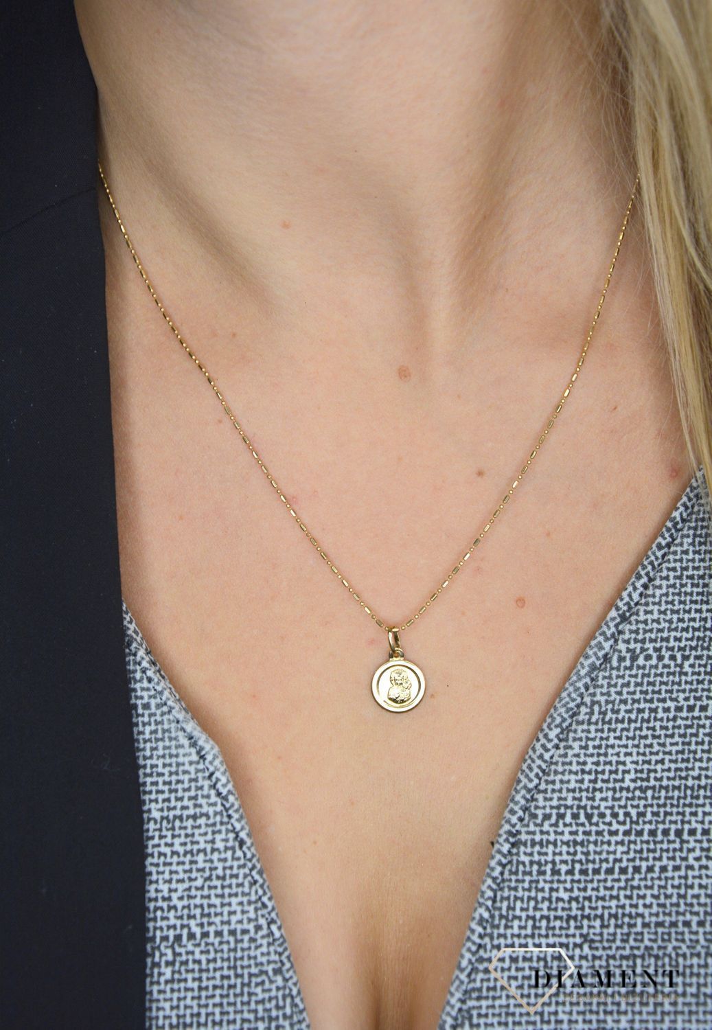 Złoty łańcuszek 585 'kulkowy i owalny' 1 mm.jpg